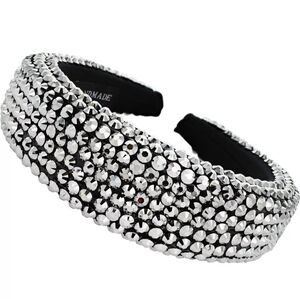 Bejeweled Hair Headband Metal Black